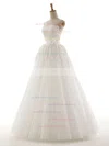 Ball Gown One Shoulder Tulle Floor-length Appliques Lace Wedding Dresses #00021305