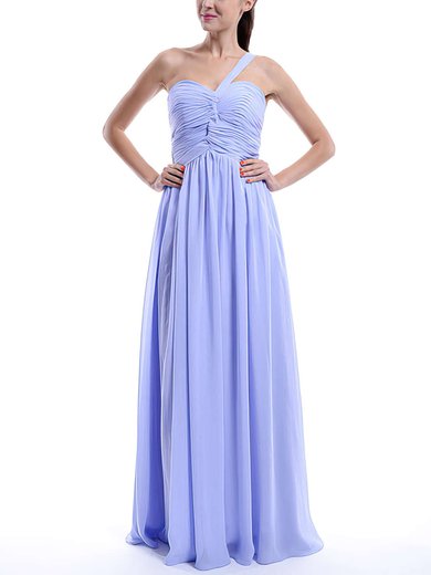 A-line One Shoulder Chiffon Floor-length Sleeveless Bridesmaid Dresses #01012431