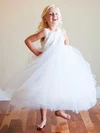 Princess Scoop Neck Tulle Ankle-length Lace Flower Girl Dresses #01031809