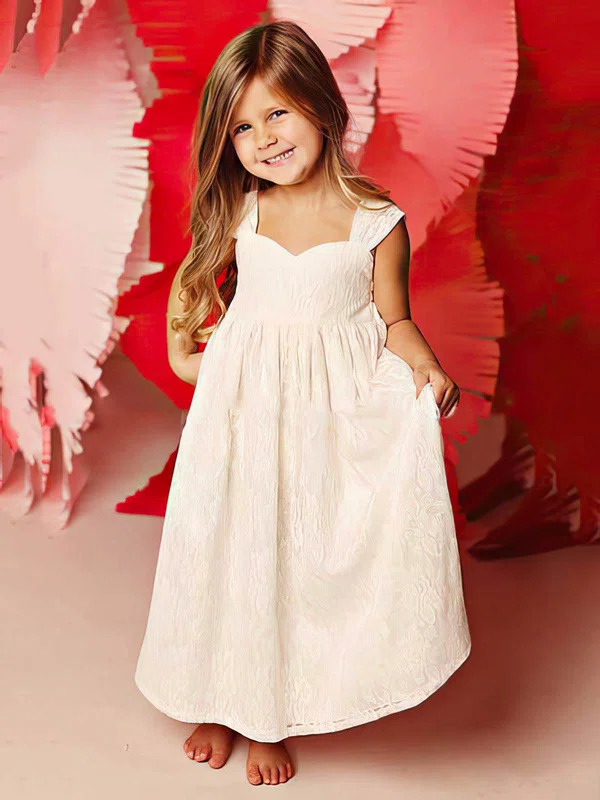 A-line Sweetheart Lace Ankle-length Ruffles Flower Girl Dresses #01031815