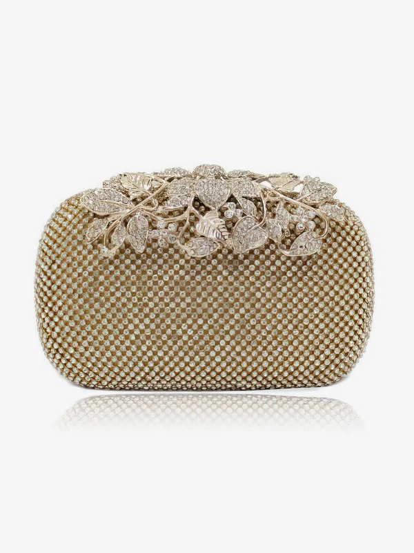 Silver Crystal/ Rhinestone Wedding Flower Handbags #UKM03160003