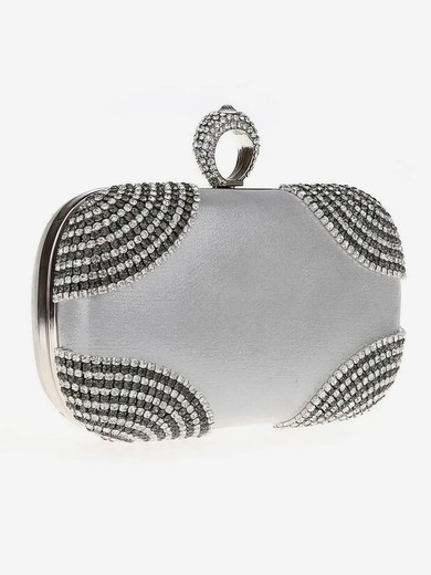 Silver Polyester Ceremony&Party Crystal/ Rhinestone Handbags #UKM03160009