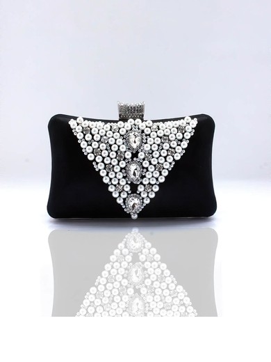 Black Silk Ceremony&Party Pearl Handbags #UKM03160023