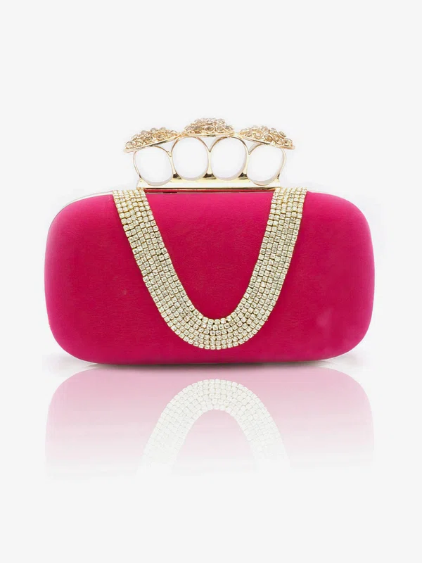 Apricot Velvet Ceremony&Party Crystal/ Rhinestone Handbags #UKM03160039