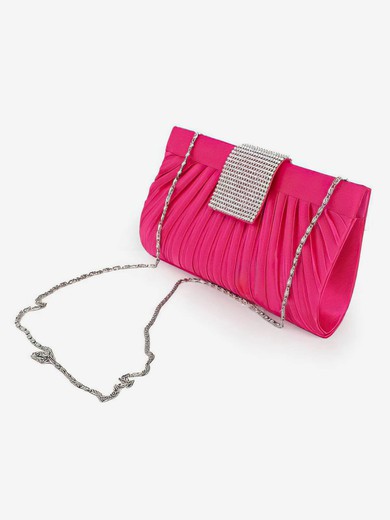 Fuchsia Silk Wedding Ruffles Handbags #UKM03160044