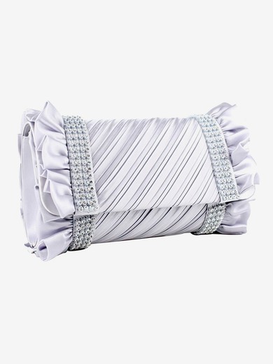 Silver Silk Wedding Crystal/ Rhinestone Handbags #UKM03160070