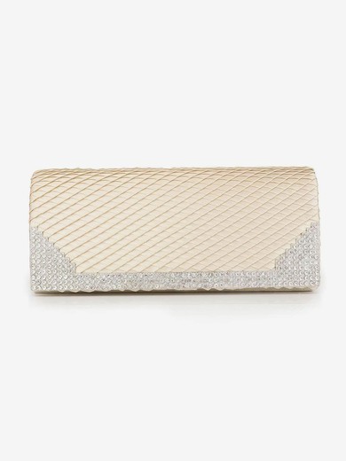 White Silk Ceremony&Party Crystal/ Rhinestone Handbags #UKM03160076