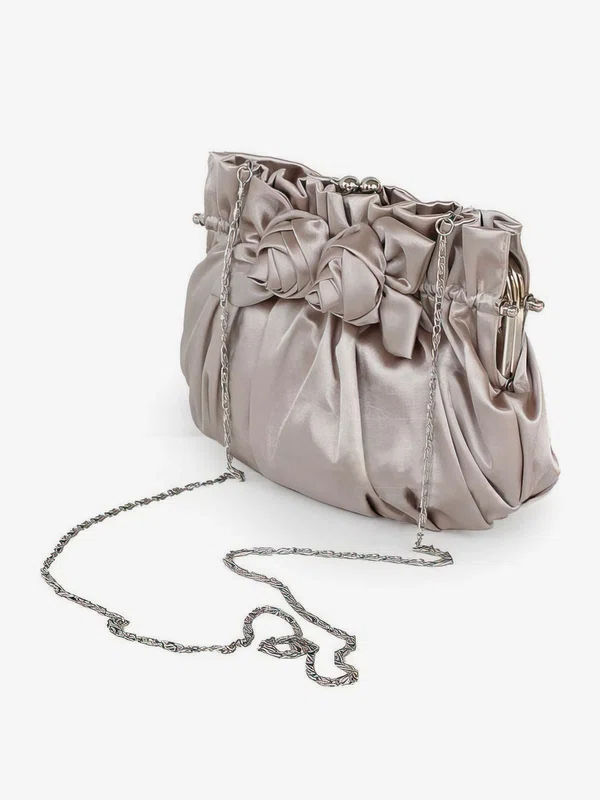 Burgundy Silk Wedding Flower Handbags #UKM03160083