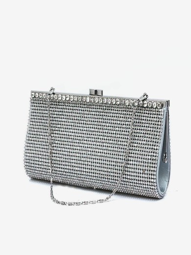 Silver Silk Wedding Crystal/ Rhinestone Handbags #UKM03160109