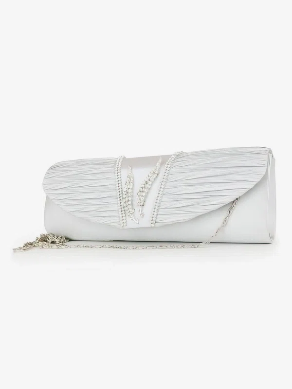 Silver Silk Wedding Crystal/ Rhinestone Handbags #UKM03160118
