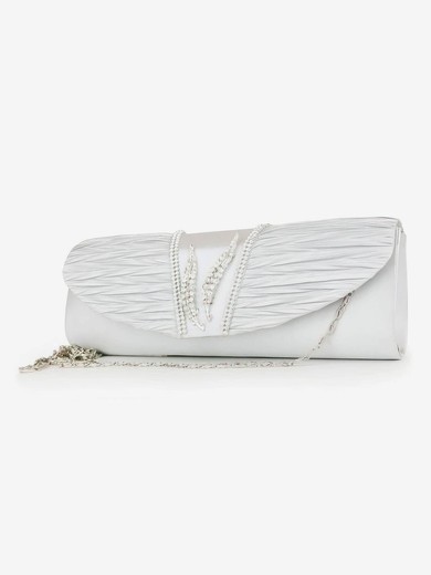 Silver Silk Wedding Crystal/ Rhinestone Handbags #UKM03160118