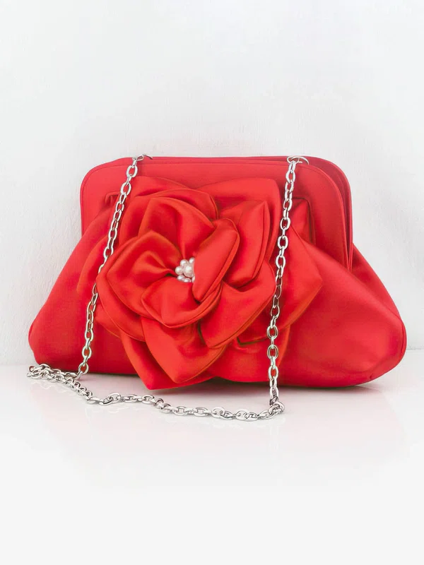Red Silk Wedding Flower Handbags #UKM03160126