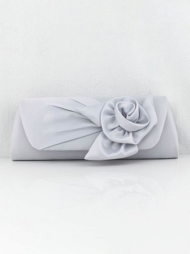 Silver Silk Wedding Flower Handbags #UKM03160128