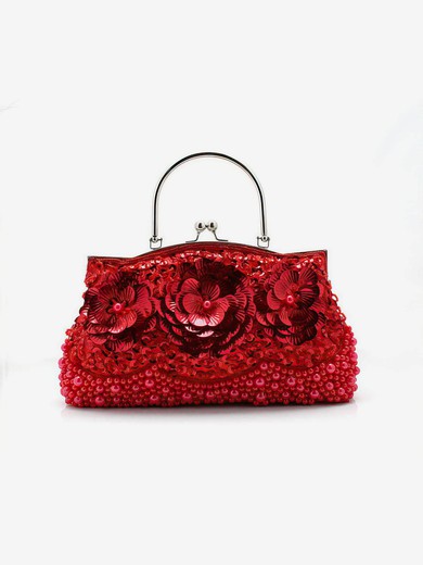 Black Fabric Ceremony & Party Sequin Handbags #UKM03160175