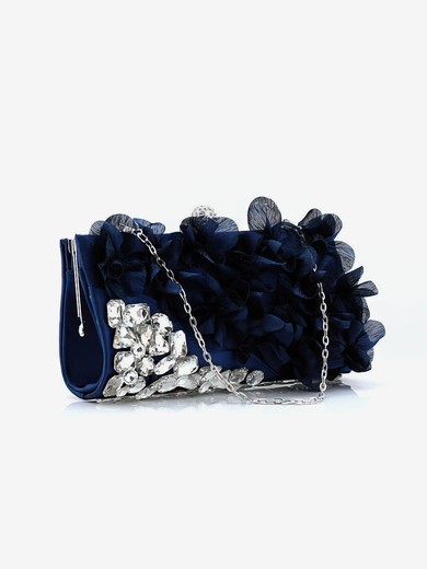 Black Silk Ceremony & Party Crystal/ Rhinestone Handbags #UKM03160176