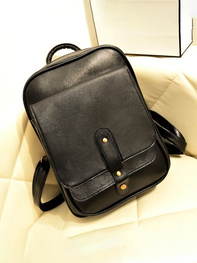 Black PU Casual & Shopping Rivet Handbags #UKM03160136
