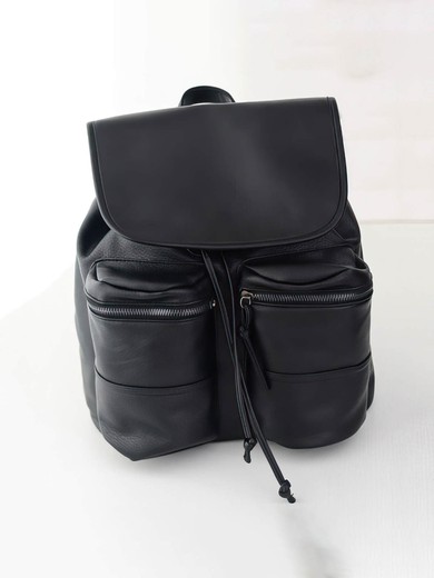 Black PU Casual & Shopping Ruffles Handbags #UKM03160137