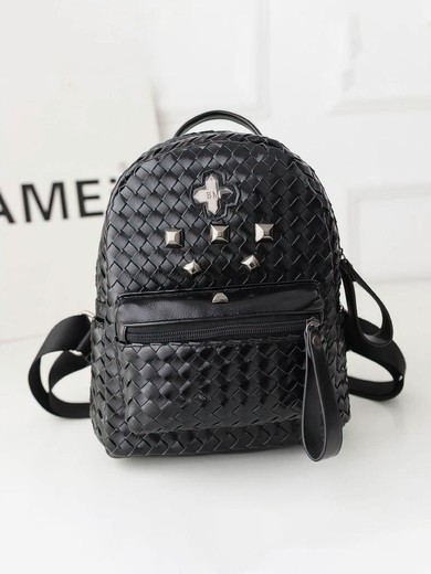 Black PU Casual & Shopping Metal Handbags #UKM03160140
