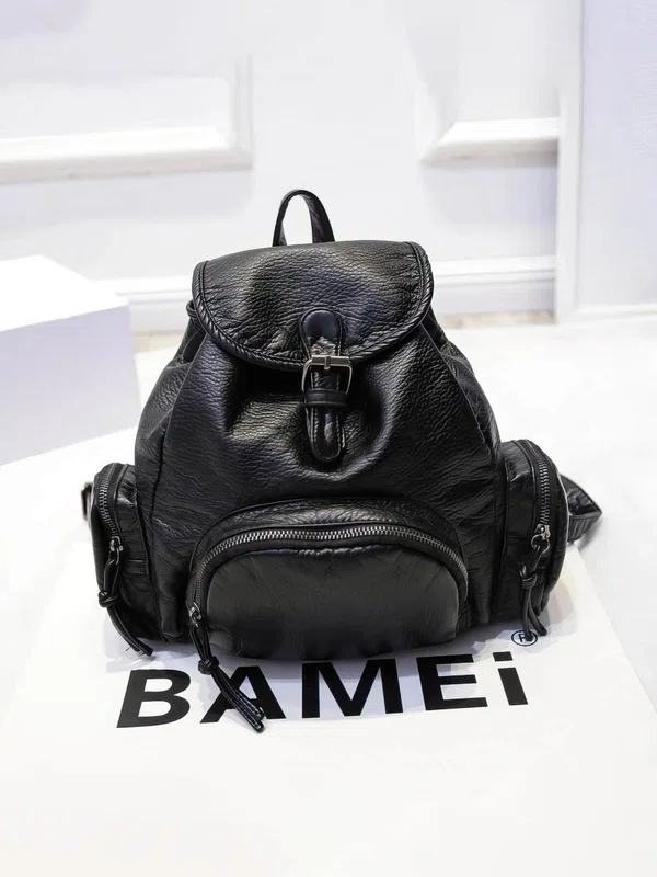 Black PU Casual & Shopping Metal Handbags #UKM03160153