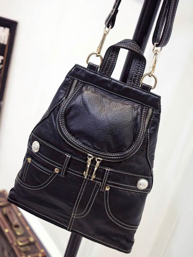 Black PU Casual & Shopping Metal Handbags #UKM03160154
