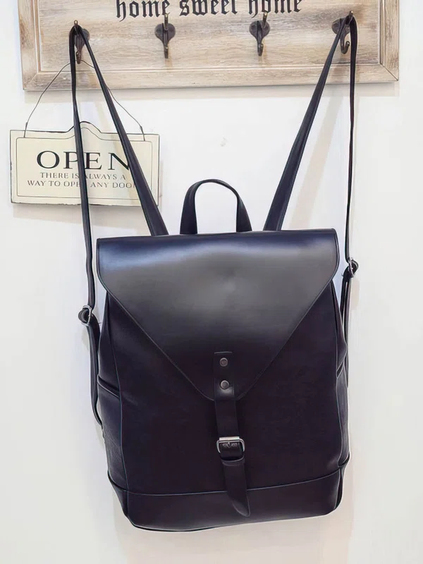 Black PU Casual & Shopping Metal Handbags #UKM03160157