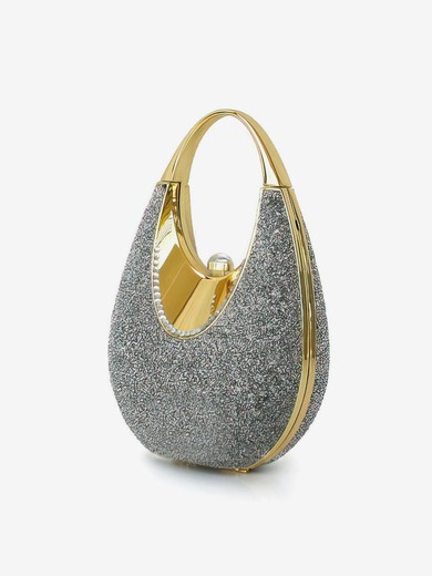Light gray Sparkling Glitter Wedding Imitation Pearl Handbags #UKM03160199