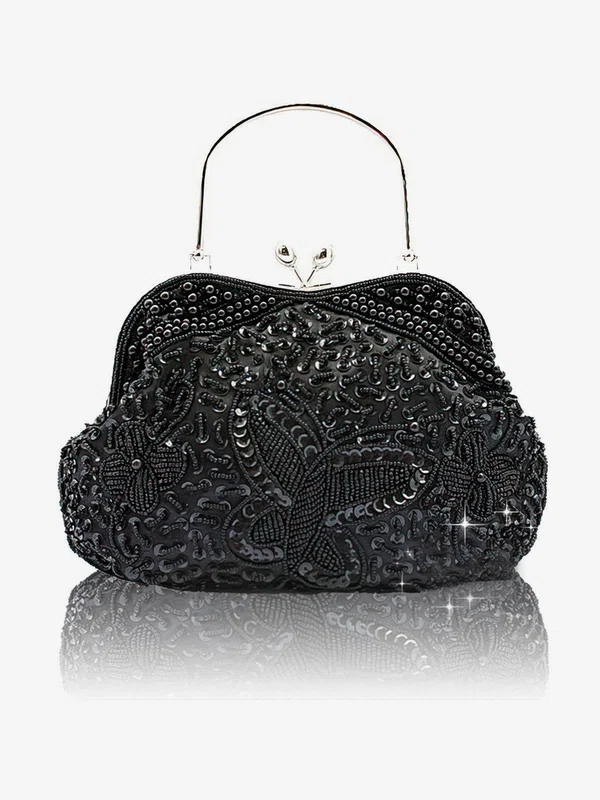 Black Silk Wedding Crystal/ Rhinestone Handbags #UKM03160206