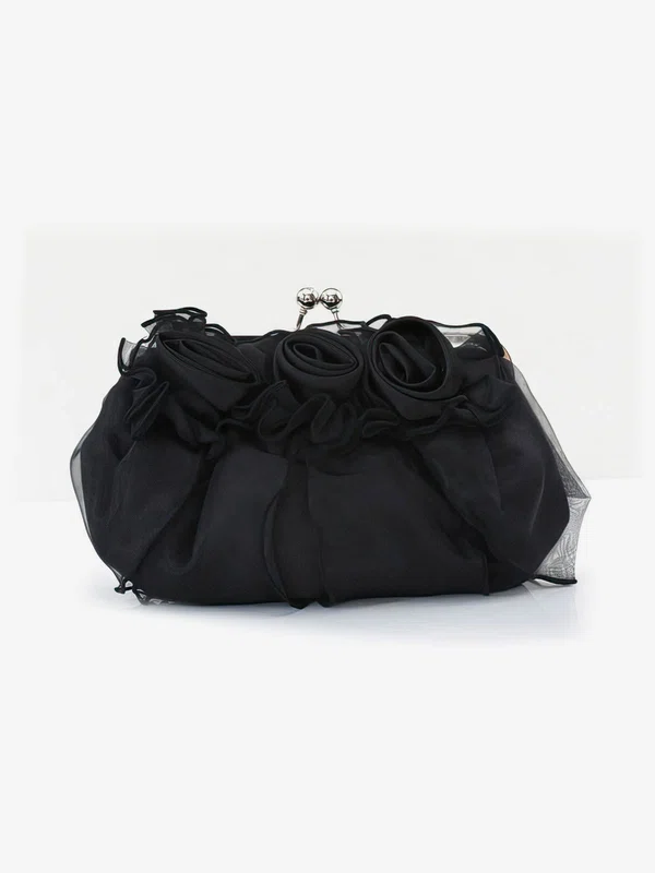 Black Silk Wedding Flower Handbags #UKM03160216