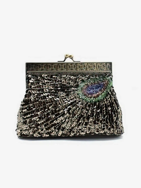 Silver Sequin Wedding Beading Handbags #UKM03160218