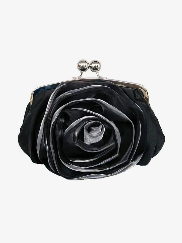 Black Silk Wedding Flower Handbags #UKM03160224
