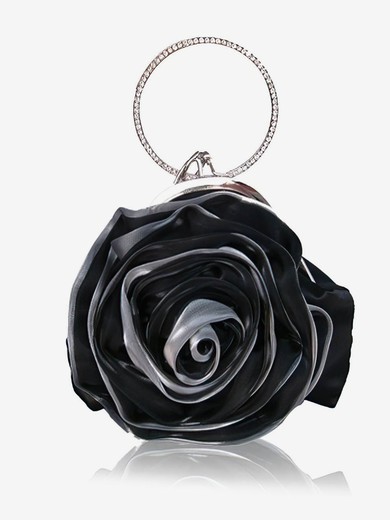 Black Silk Wedding Flower Handbags #UKM03160226