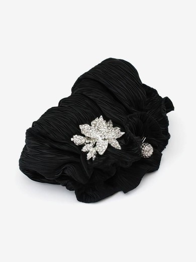 Black Silk Ceremony & Party Crystal/ Rhinestone Handbags #UKM03160261