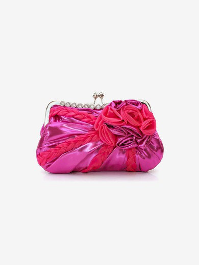 Peach Silk Wedding Metal Handbags #UKM03160262