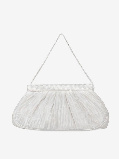 White Silk Wedding Metal Handbags #UKM03160275