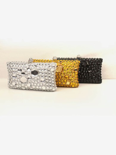 Black Silk Ceremony & Party Crystal/ Rhinestone Handbags #UKM03160281