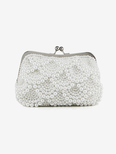 White Pearl Wedding Metal Handbags #UKM03160283