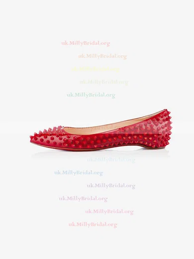 Womens red best sale patent leather flats