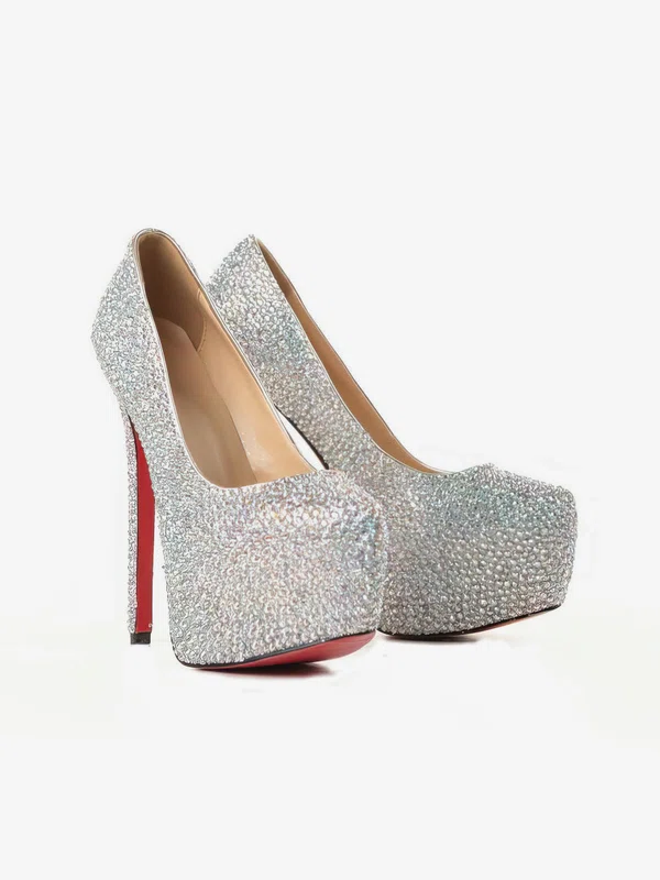 Women's Multi-color Suede Pumps/Closed Toe/Platform with Crystal #UKM03030199