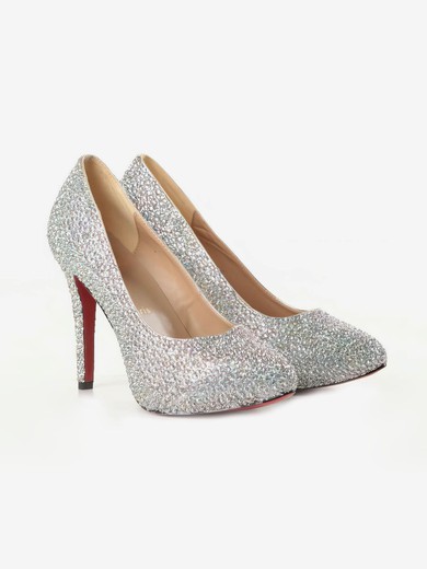 Women's Multi-color Suede Pumps/Closed Toe with Crystal #UKM03030208
