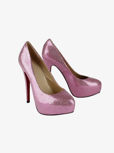 Women's Fuchsia Sparkling Glitter Platform/Pumps with Sparkling Glitter #UKM03030217