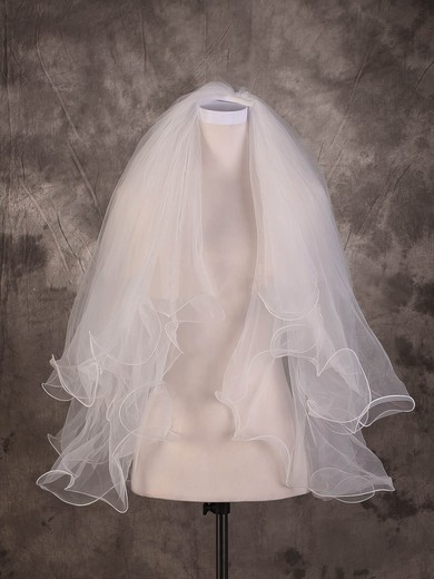 Two-tier Ivory Elbow Bridal Veils #UKM03010062