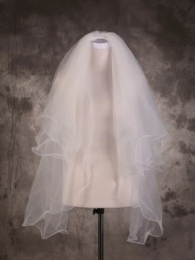 Three-tier Ivory Elbow Bridal Veils #UKM03010063