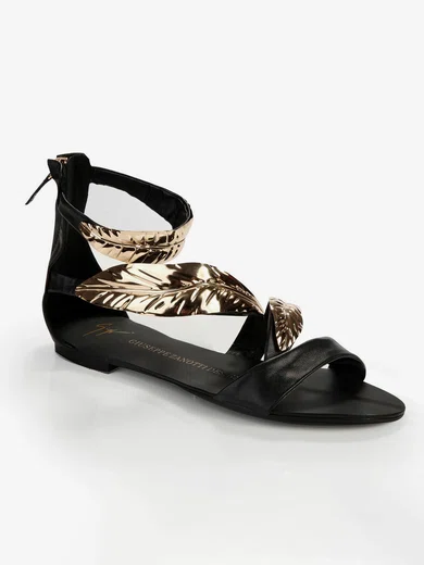 Women's Black Suede Sandals with Others #UKM03030399