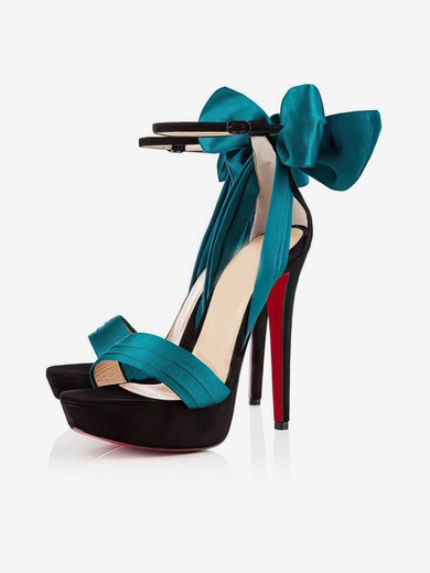 Women's Multi-color Satin Pumps with Bowknot #UKM03030528