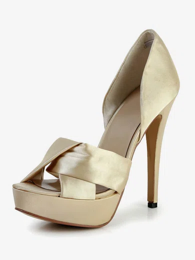 Champagne best sale satin pumps