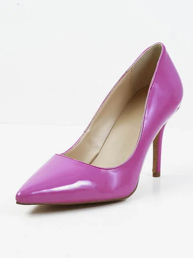 Women's Fuchsia Patent Leather Pumps #UKM03030592