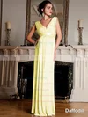 Affordable V-neck Chiffon with Sashes/Ribbons Empire Bridesmaid Dresses #UKM01012638