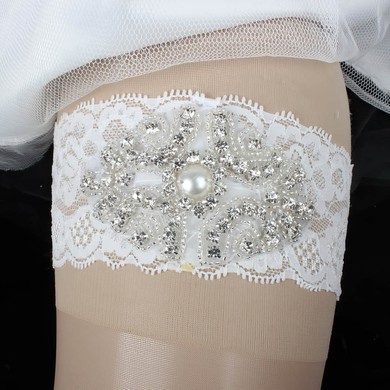 Lace Garters with Imitation Pearls/Crystal #UKM03090002