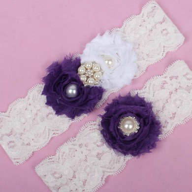 Lace Garters with Imitation Pearls/Flower/Crystal #UKM03090014