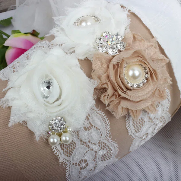 Lace Garters with Rhinestone/Imitation Pearls/Flower #UKM03090017